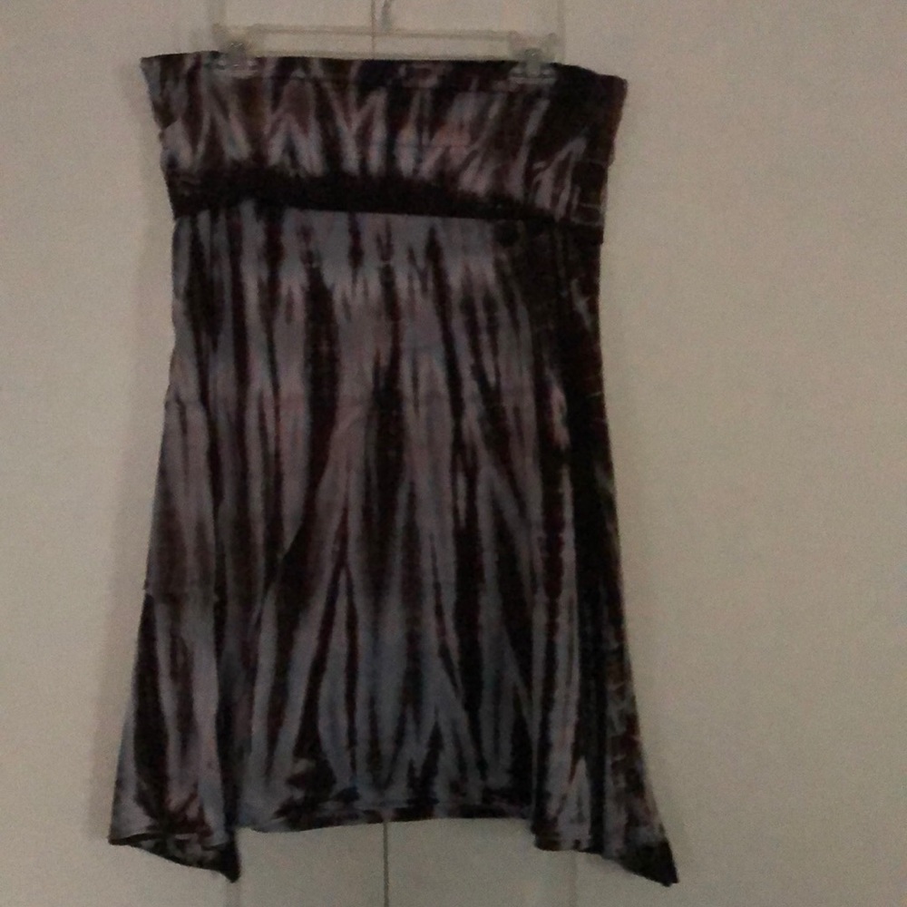 Tie Dyed skirt. Brown, blue and a little pink